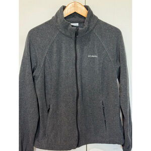 Women's Columbia Gray Fleece Full Zip Jacket XL pockets